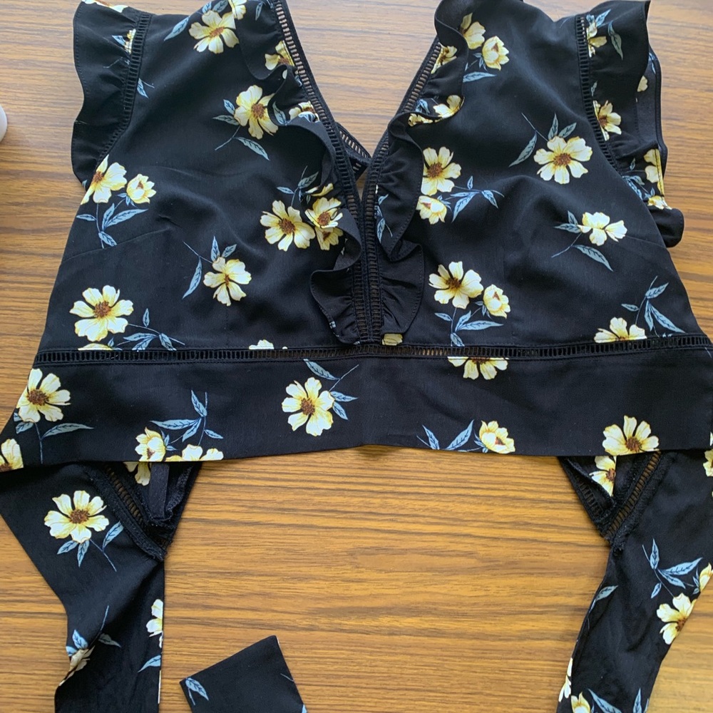2 Piece Crop Top High Waisted Pants Set